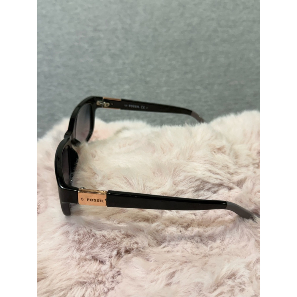 Women's Fossil Sunglasses Black Frame Rose Gold Accents